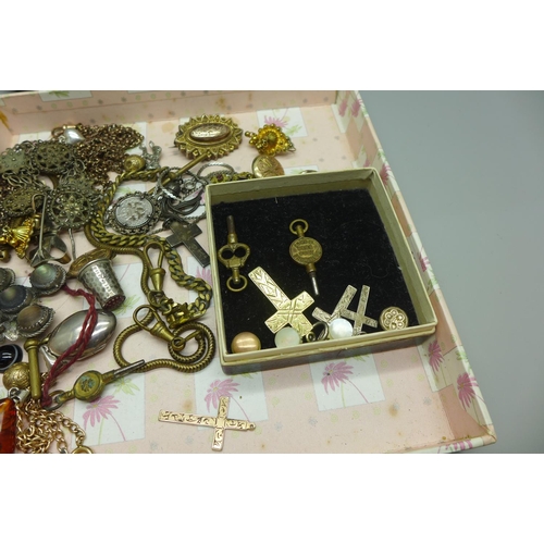 984 - A collection of rolled gold jewellery and other jewellery, and ten silver and silver gilt rings