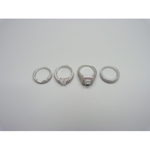 998 - Four 925 sterling silver rings