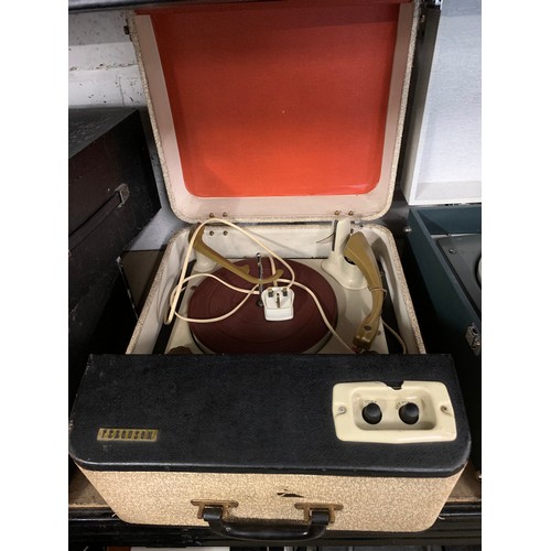 2293 - 2 Ferguson portable record players and a Monarch Dansette record player