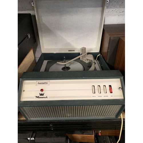 2293 - 2 Ferguson portable record players and a Monarch Dansette record player