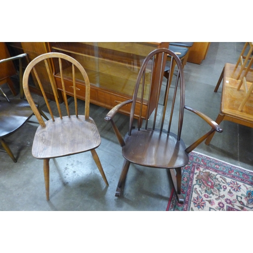 40 - An Ercol Golden Dawn elm and beech Quaker rocking chair and one other