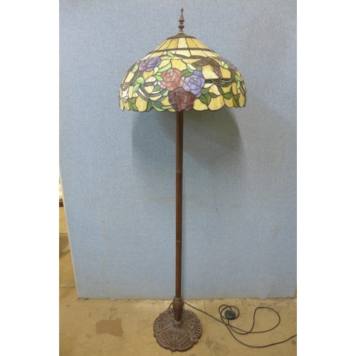 406 - A Tiffany style standard lamp