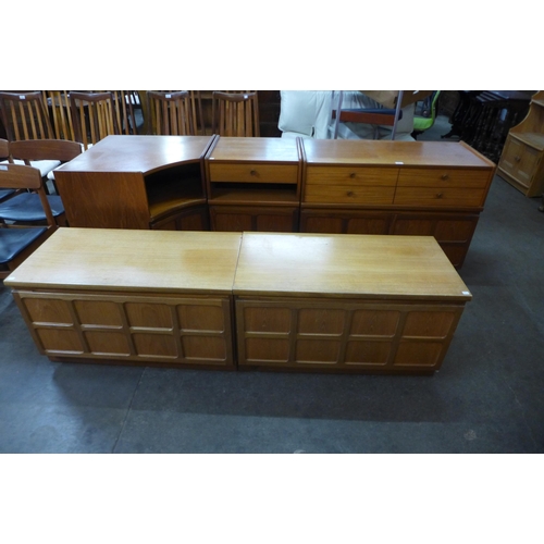 45 - Five Nathan Squares teak cabinets