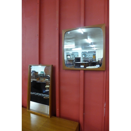 8 - A Krystal Olas teak framed mirror and another teak framed mirror