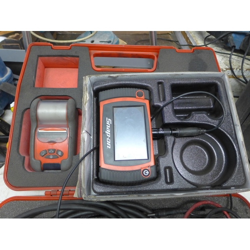 2036 - Snap-on digital video inspection camera with optical fibre lens, Snap-On Scangas diagnostic toolkit ... 