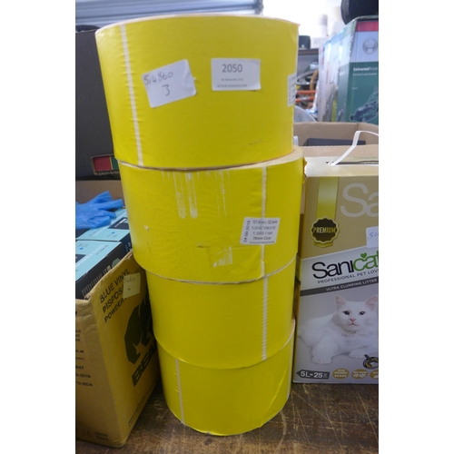 2050 - 4 Rolls of sticky labels - approx. 6