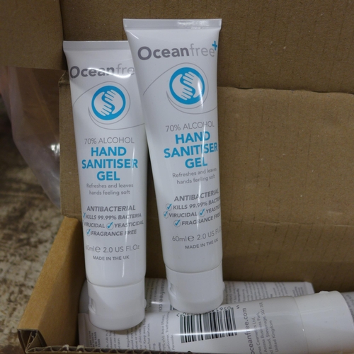 2138 - Approximately 100 60ml sealed tubes of Ocean Free hand sanitiser