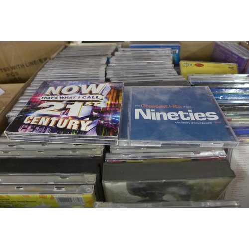 2153 - Box of DVD's mostly action movies & box of pop music CD's