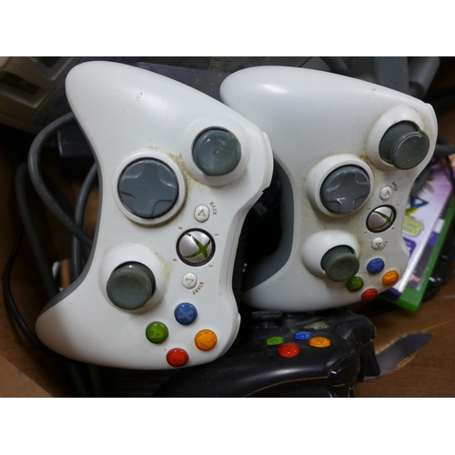 2178 - 3 Xbox 360 consoles with controllers and leads