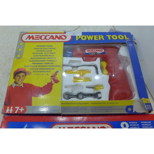 2235 - Unused boxed set of Meccano plus original boxed Meccano power tool kit