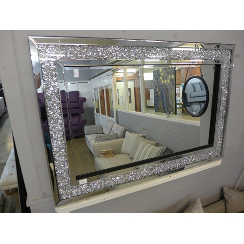 1319 - A modern wall mirror with border filled glass crystals, 120 x 80cms (GATSBY80X12059)   #