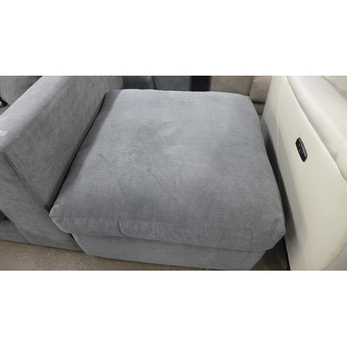 1413 - A grey upholstered two seater sofa with patterned cushions