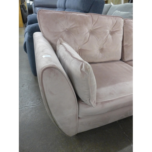 1456 - An 'old rose' velvet Hoxton upholstered three seater sofa