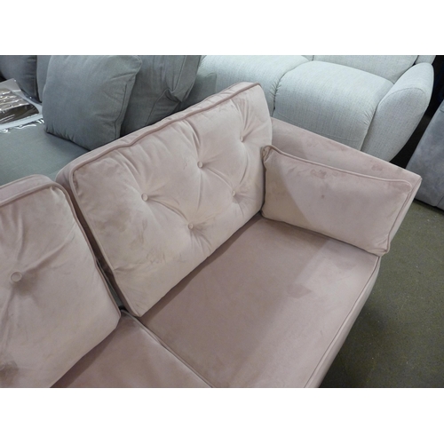 1456 - An 'old rose' velvet Hoxton upholstered three seater sofa