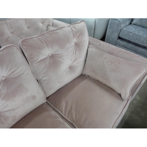 1457 - An 'old rose' velvet Hoxton upholstered two seater sofa