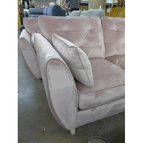 1457 - An 'old rose' velvet Hoxton upholstered two seater sofa