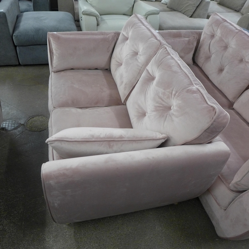 1457 - An 'old rose' velvet Hoxton upholstered two seater sofa