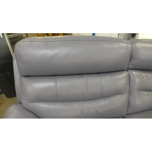 1473 - Fletcher Three Seater Blue Leather Power Recliner, original RRP £1083.33 + VAT (4152-8) * This lot i... 