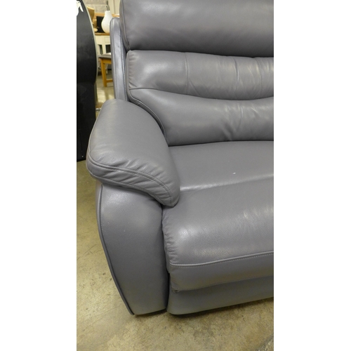 1473 - Fletcher Three Seater Blue Leather Power Recliner, original RRP £1083.33 + VAT (4152-8) * This lot i... 