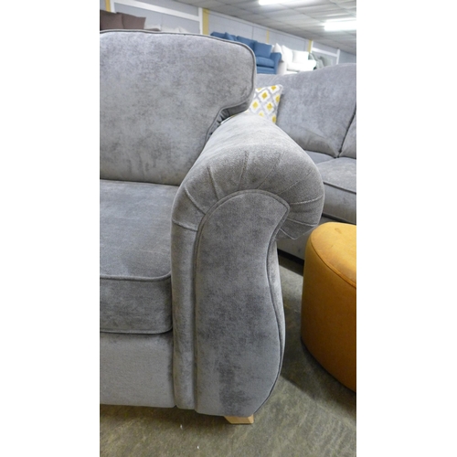 1475 - A grey velvet upholstered two seater sofa