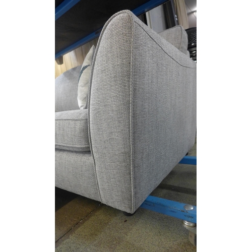 1483 - A grey textured weave two seater sofa and footstool