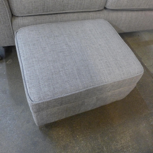 1483 - A grey textured weave two seater sofa and footstool