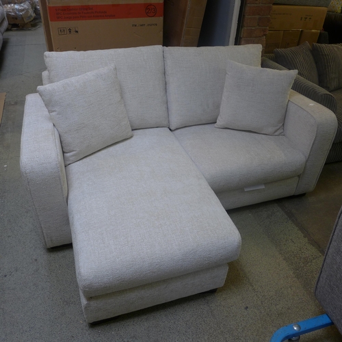 1484 - A champagne textured weave upholstered 2.5 seater sofa with optional chaise or footstool