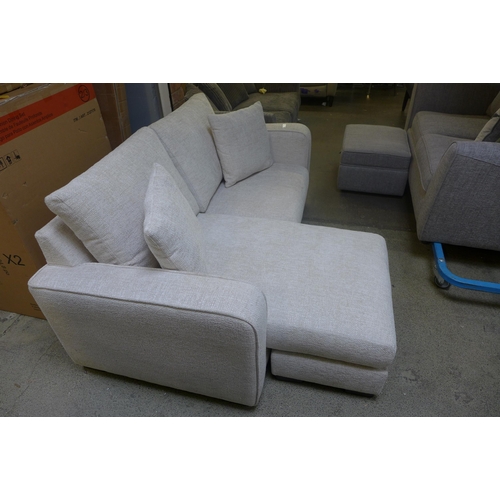 1484 - A champagne textured weave upholstered 2.5 seater sofa with optional chaise or footstool