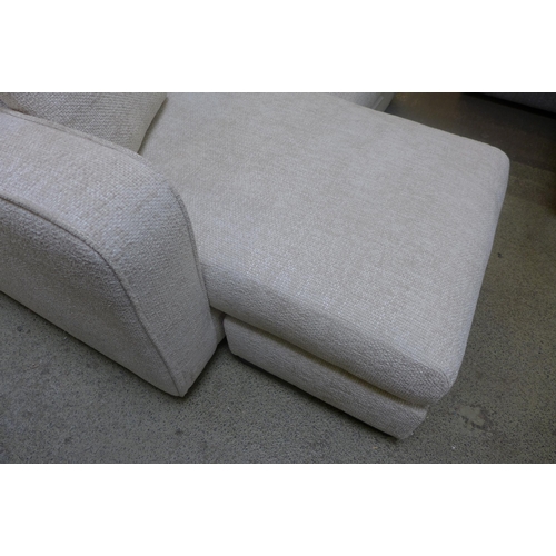 1484 - A champagne textured weave upholstered 2.5 seater sofa with optional chaise or footstool