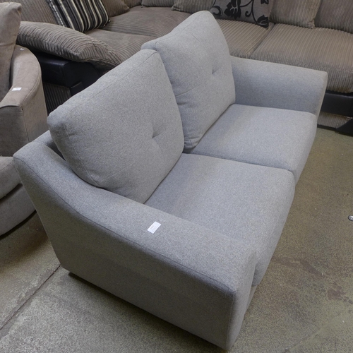 1485 - A grey textured weave small two seater sofa