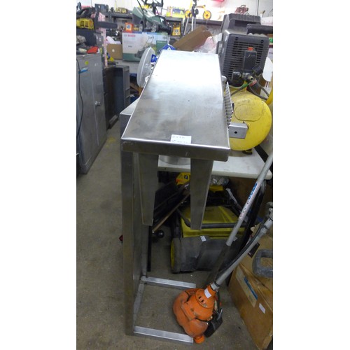 2117A - Two stainless steel shelves, 3ft and 2ft and two stainless steel buckets * this lot is subject to VA... 