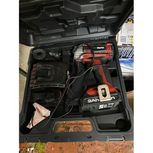 2182 - Box of misc. hand tools inc. battery charger, orbital sander, rotary tool, etc. - sold as scrap * th... 