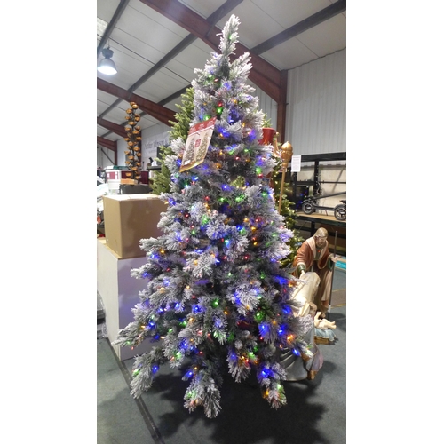 3026 - 7.5Ft Pre-Lit Flocked Tree, original RRP £224.99 + VAT    (263Z-19)   * This lot is subject to vat