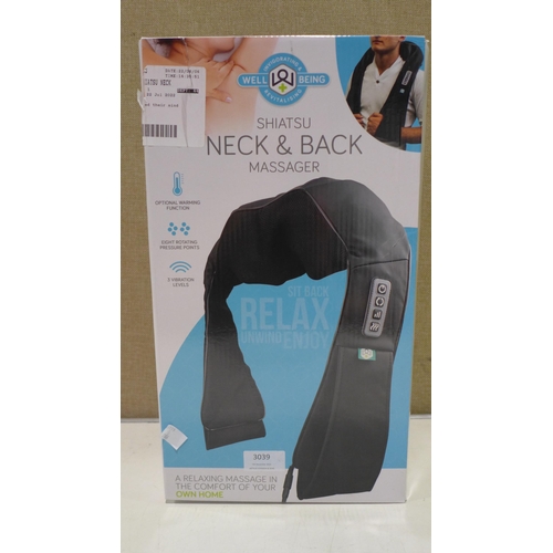 3039 - Wellbeing Shiatsu Neck Massager   (266-402)  * This lot is subject to vat