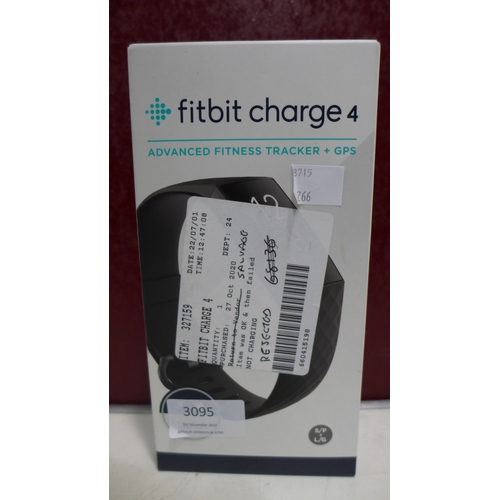 3095 - Fitbit Charge 4 Black Activity Band Ref 247284        (266-394)  * This lot is subject to vat