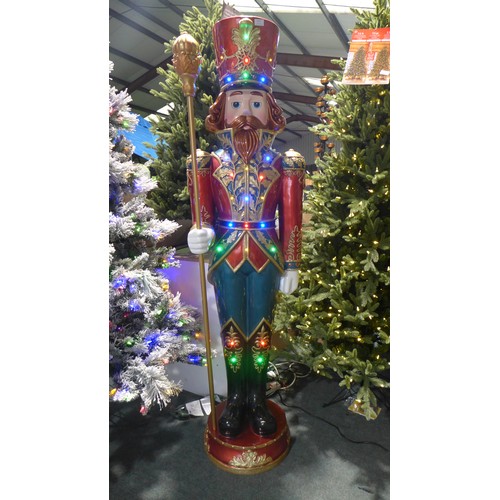 3023 - 6ft (1.8m) Grand Resin Indoor / Outdoor Christmas Nutcracker with 25 LED Lights & Sounds ( 264Z-75) ... 