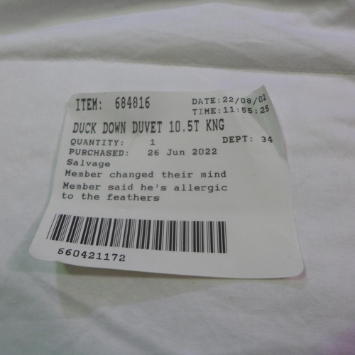 3237 - Duck Down Duvet 10.5T King 90/10 Blend     (266-45)  * This lot is subject to vat