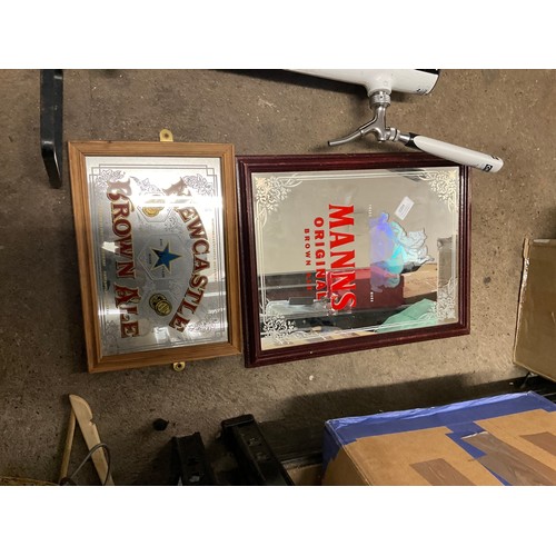 2174 - Framed brewery mirrors and pictures and branded Carlsberg beer pump * this lot is subject to VAT