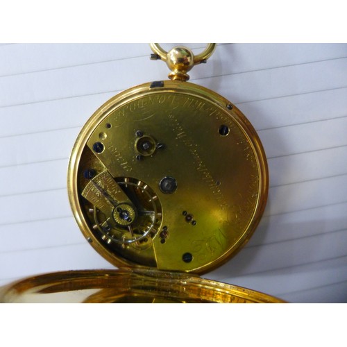 1127 - An 18ct gold Benson pocket watch, the case hallmarked London 1871, total weight 98.4g, 49mm case