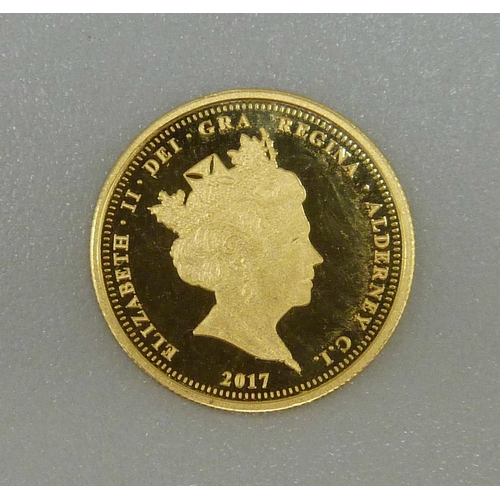 10 - A 2017 quarter sovereign, Remembrance Day Gold Proof