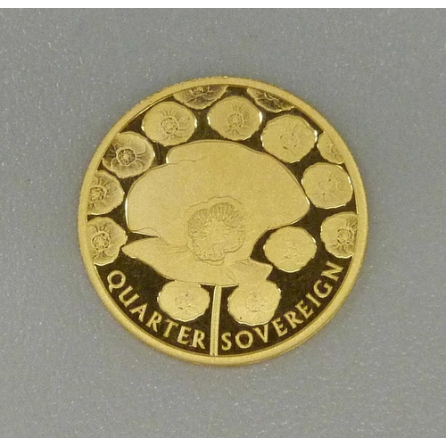 10 - A 2017 quarter sovereign, Remembrance Day Gold Proof