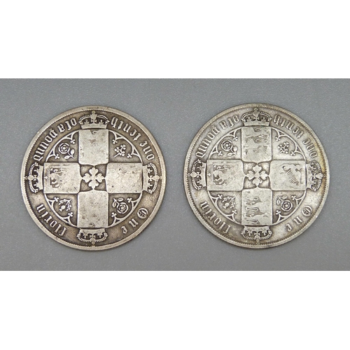 101 - Two Victorian florins, 1872 and 1874