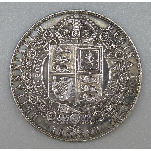 102 - A Victorian 1892 half crown