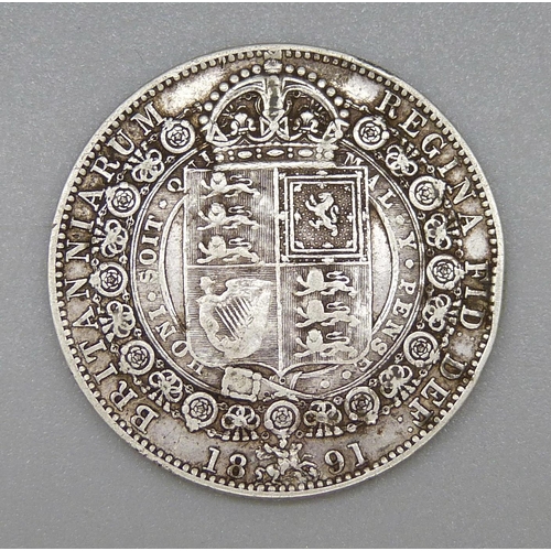 116 - A Victorian 1891 half crown