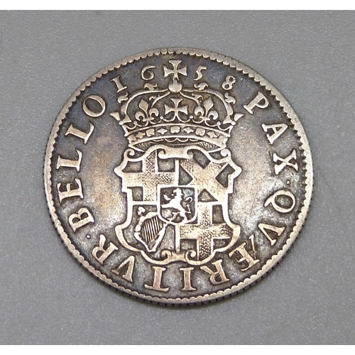 122 - An Oliver Cromwell one shilling coin, 1658