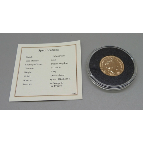 125 - A 2019 full sovereign, uncirculated