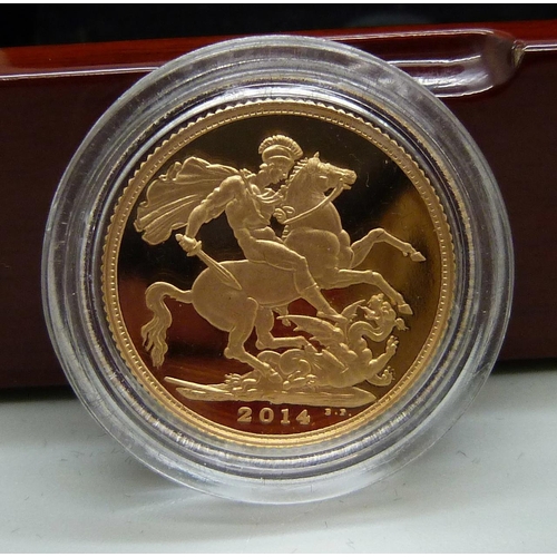 126 - The Royal Mint 2014 gold proof full sovereign