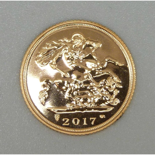 13 - A 2017 half sovereign, uncirculated