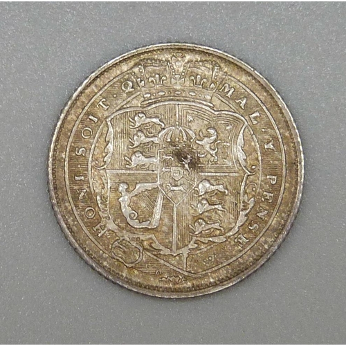 145 - A George III 1817 bull-head sixpence