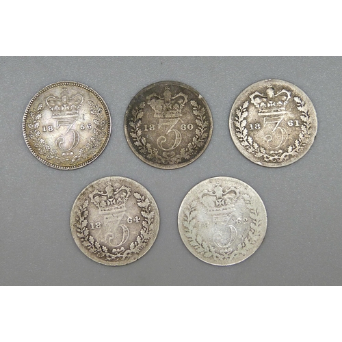 160 - Five Victorian 3d coins